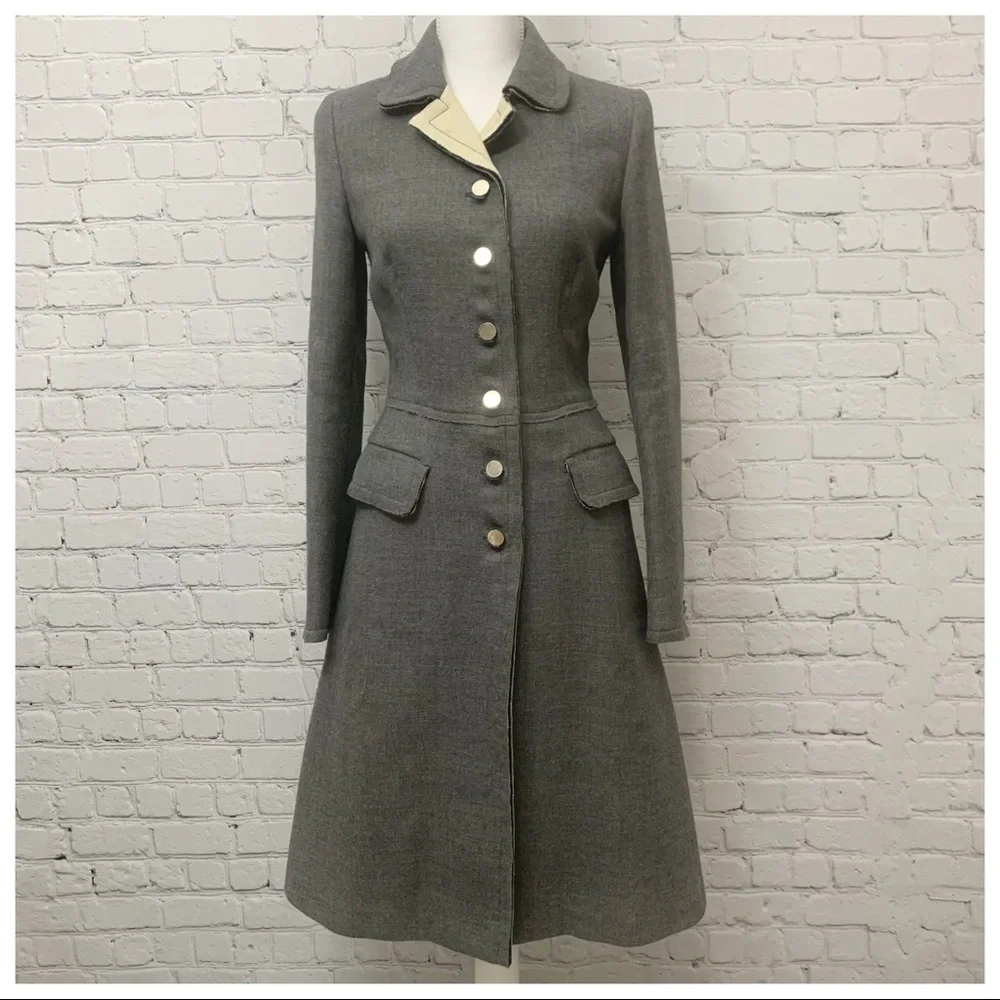 PRADA Virgin Wool Trench Coat - Picture 1 of 16